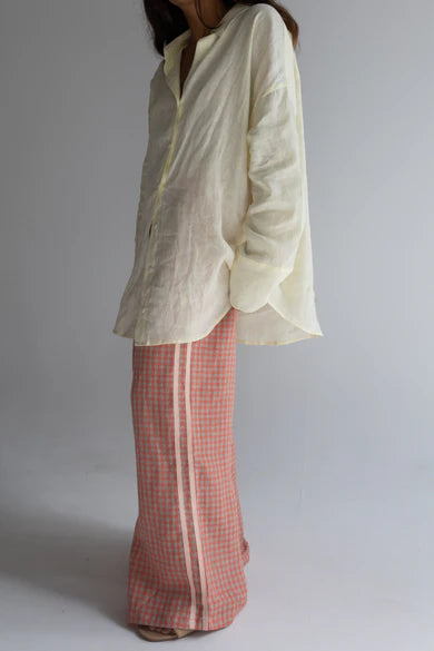 Linen Pants ~ Peach Check