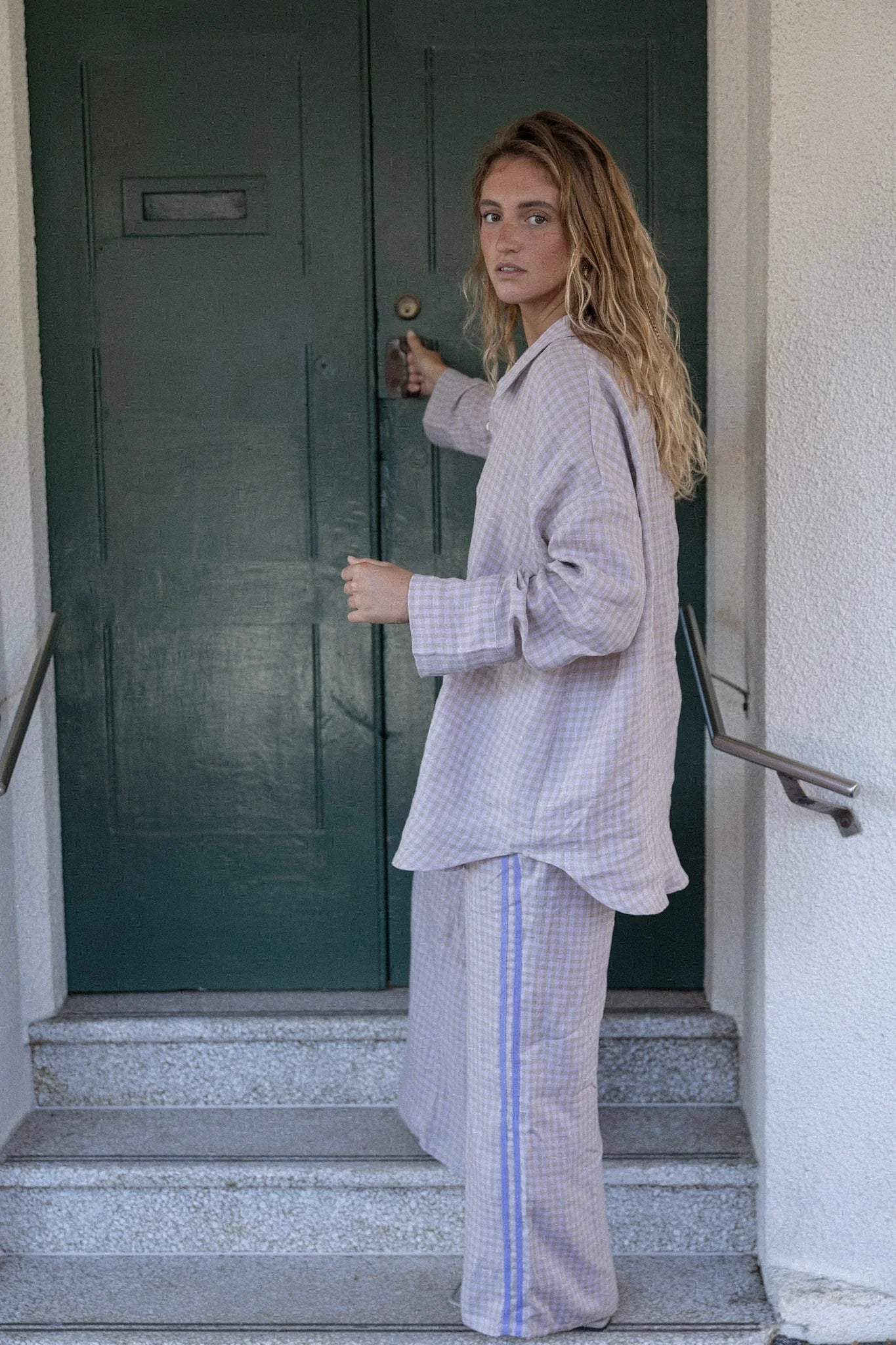 Linen Pants ~ Lilac Check