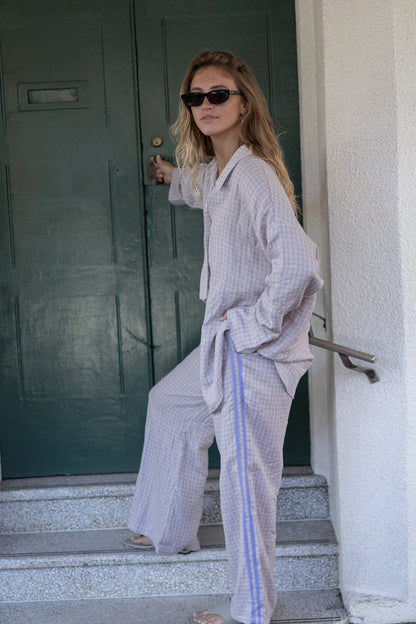 Linen Shirt ~ Lilac Check