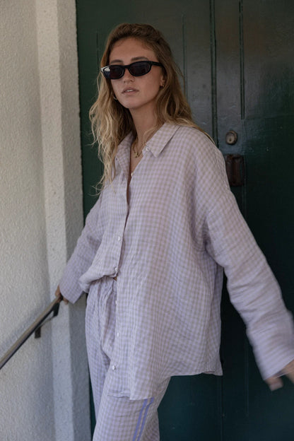 Linen Shirt ~ Lilac Check