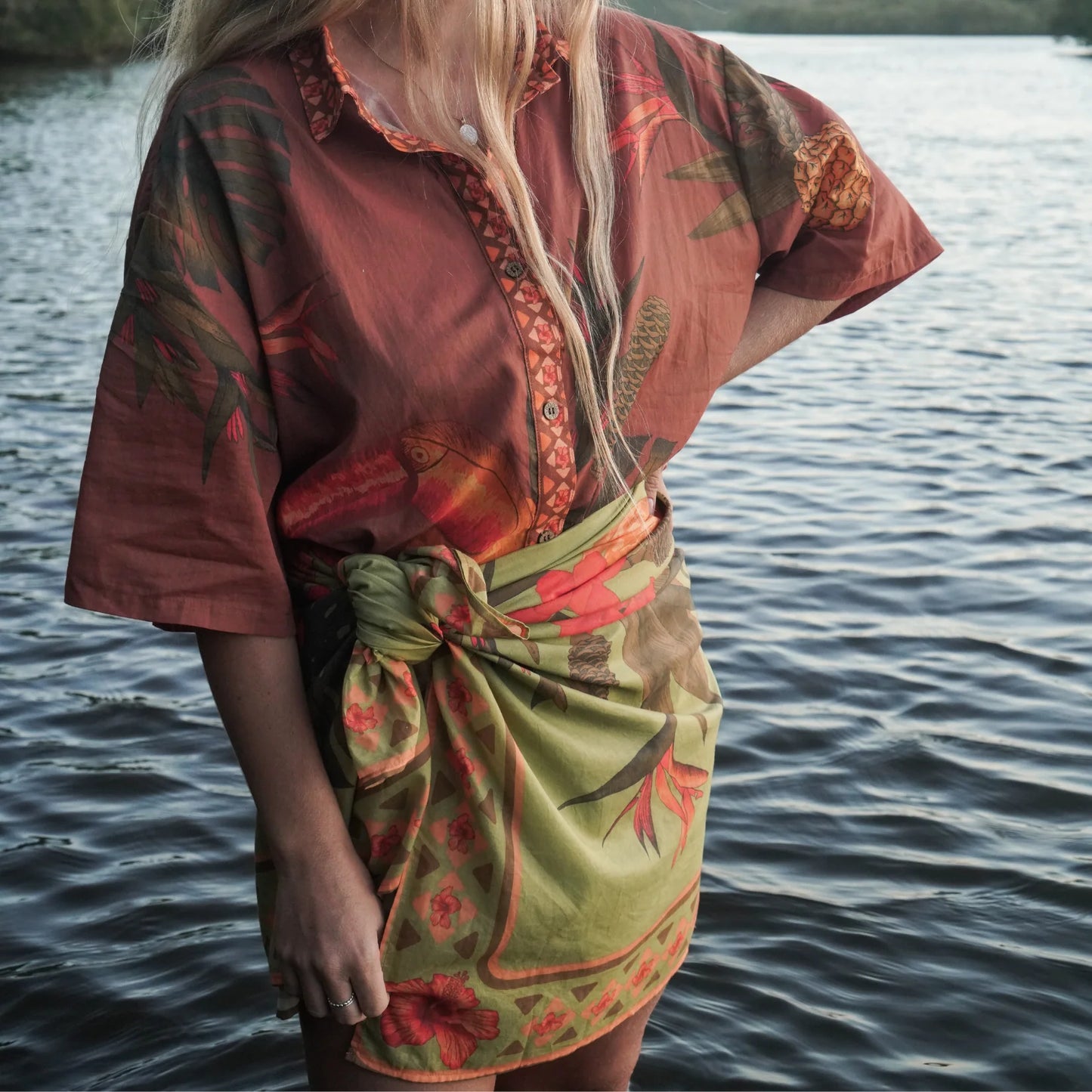 Cuban Tropical Sarong - Lime