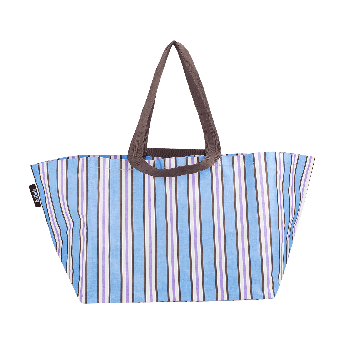 Beach Bag Choc Blue Stripe