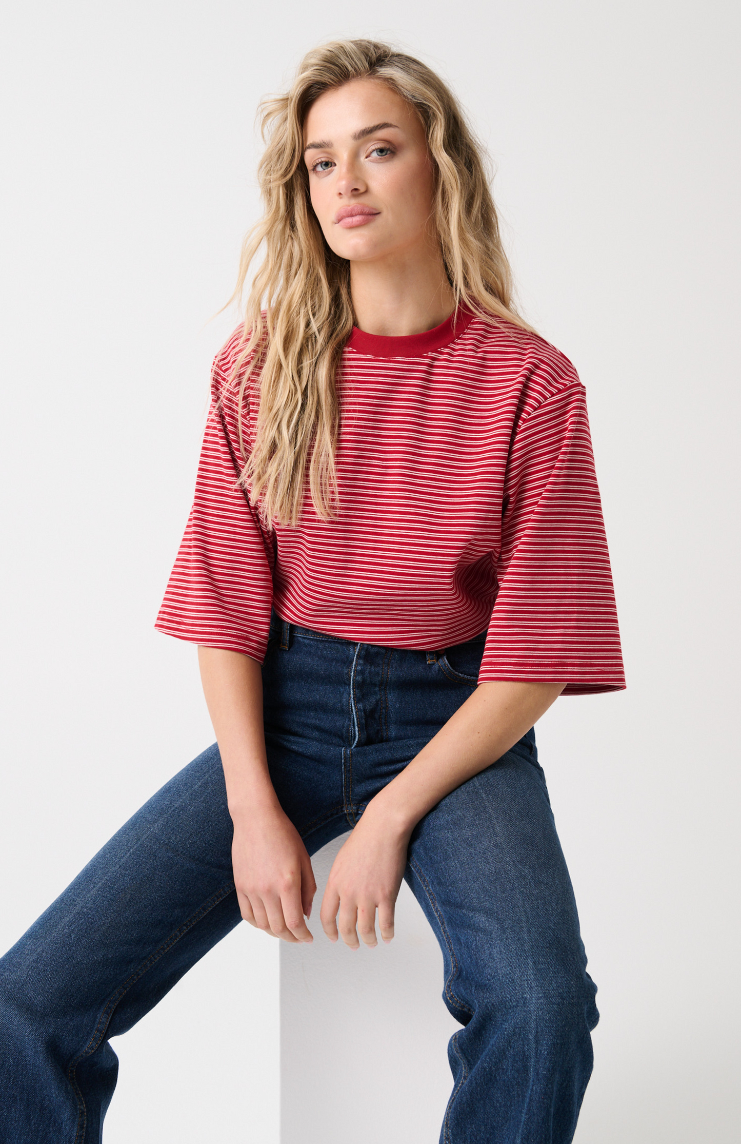 Hallie Tee ~ Red Stripe
