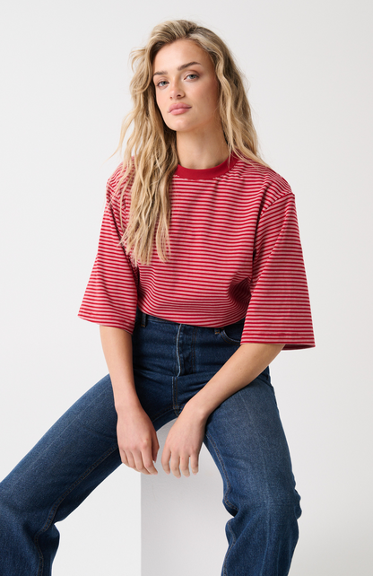 Hallie Tee ~ Red Stripe