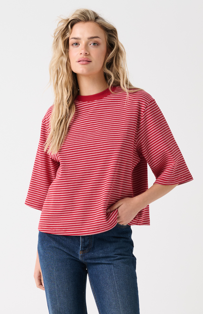Hallie Tee ~ Red Stripe
