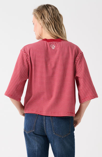 Hallie Tee ~ Red Stripe