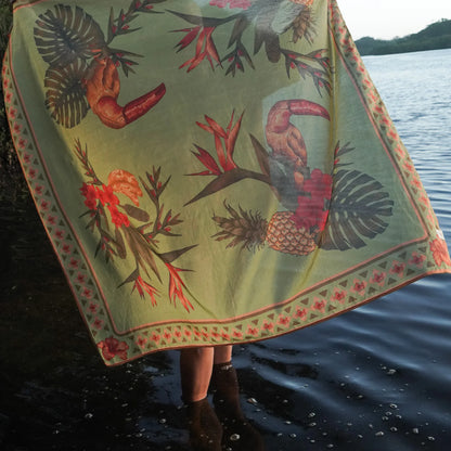 Cuban Tropical Sarong - Lime
