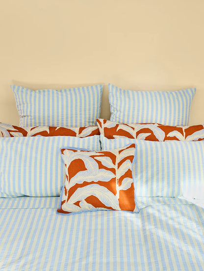 Butter Blue Seersucker Quilt Cover