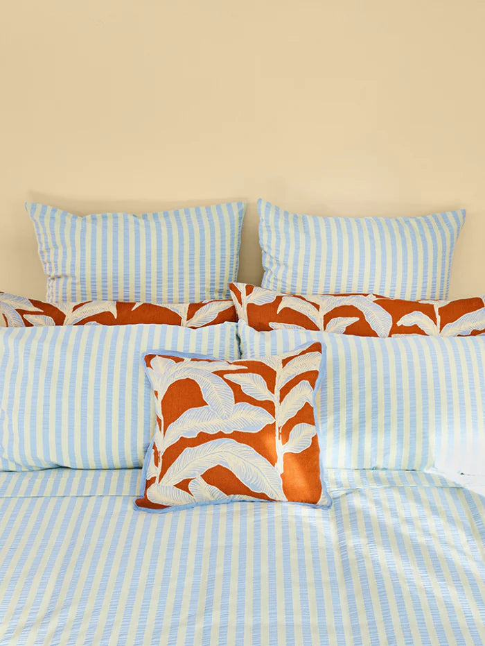 Butter Blue Seersucker Fitted Sheet