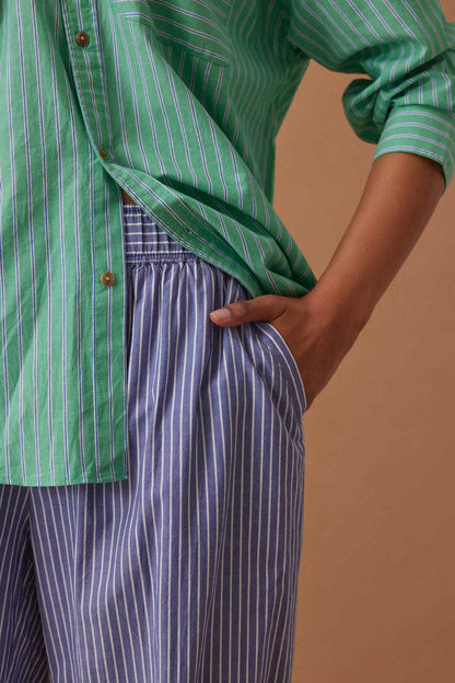 Peta Oversized Shirt Zesty Green Triple Stripe