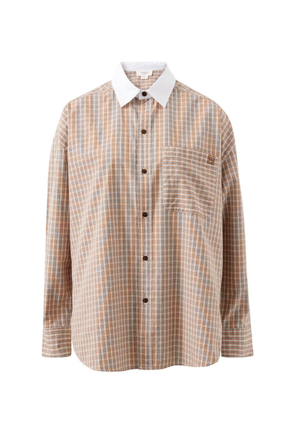 Peta Oversized Shirt ~ Toffee Check