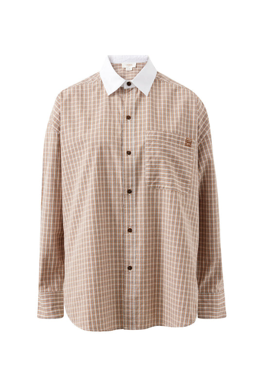 Peta Oversized Shirt ~ Toffee Check