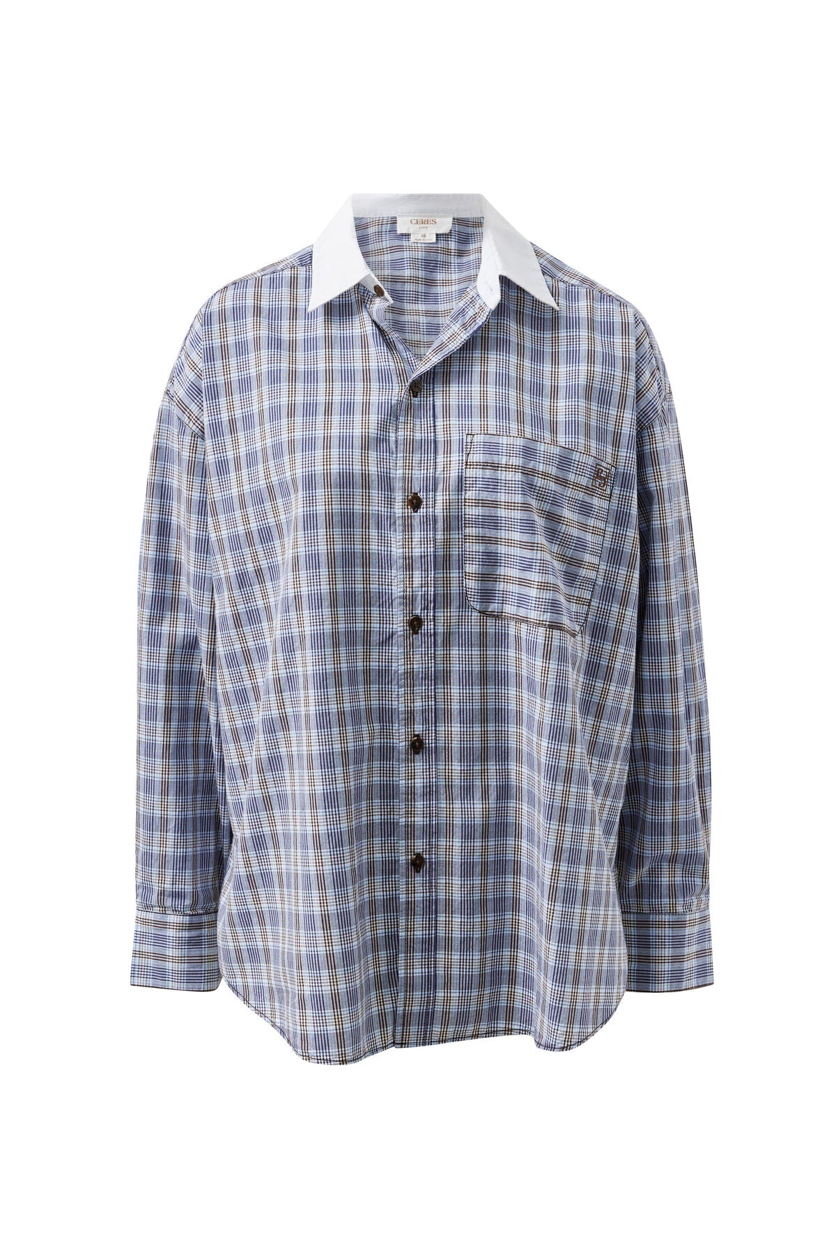 Peta Oversized Shirt ~ Blue Chocolate Check