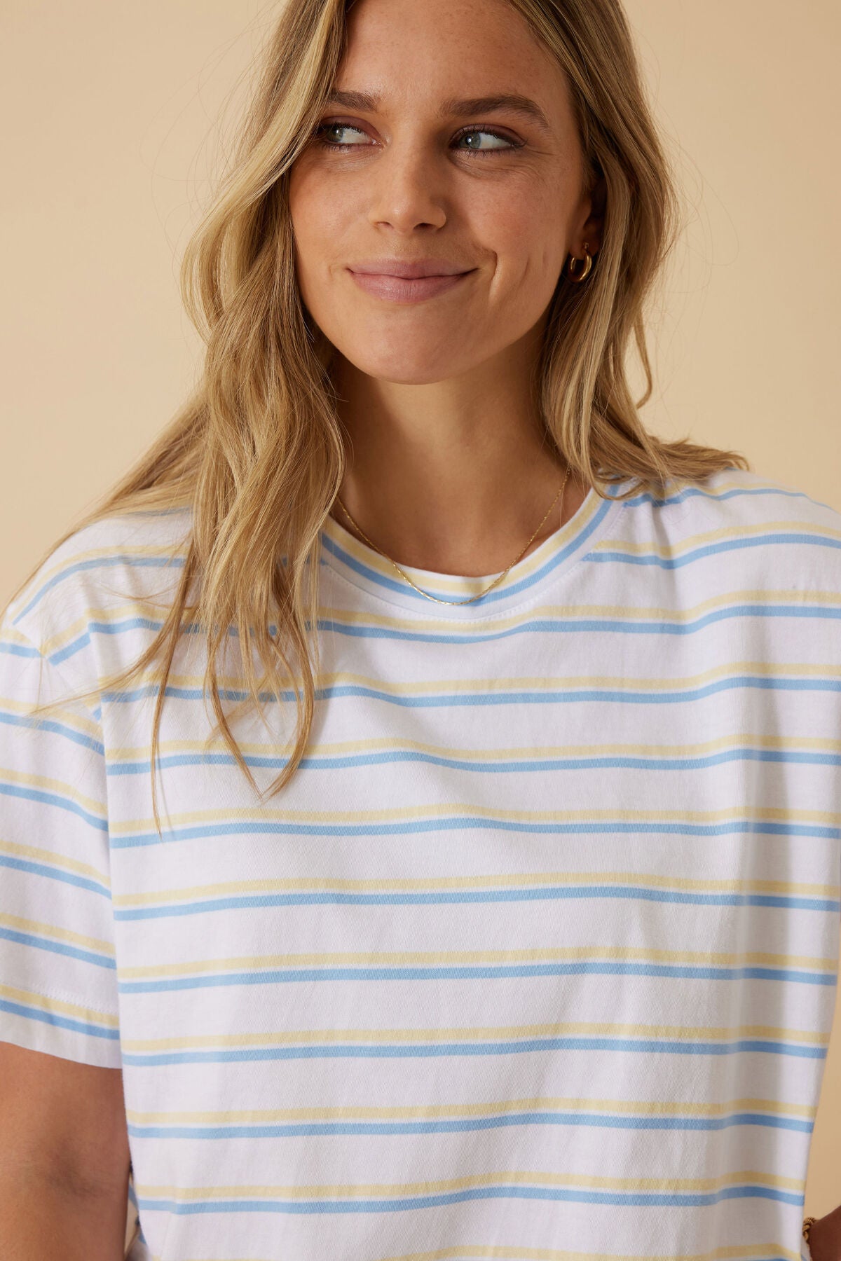 Stevie Slouchy Tee Powder Blue/Sunny Yellow