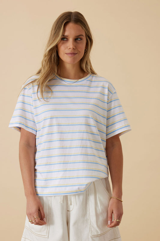 Stevie Slouchy Tee Powder Blue/Sunny Yellow