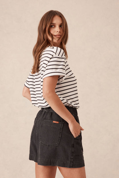 Relaxed Everyday Short Vintage Black Twill
