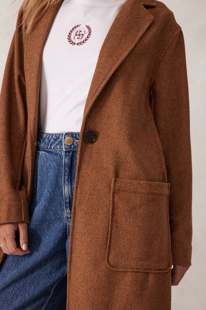 Classic Longline Coat Chestnut