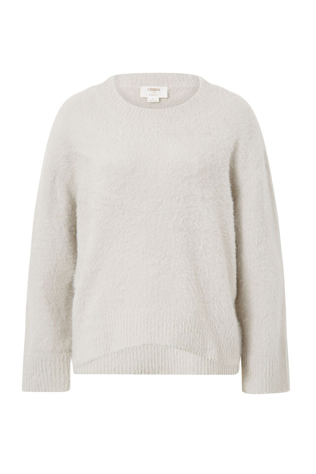 Fluffy Cocoon Knit Almond