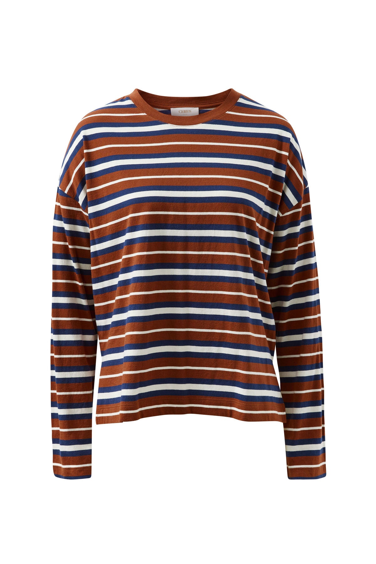 Scout Slouchy Long Sleeve Tee ~ Ginger Navy Stripe