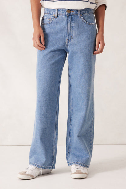 Frankie Loose Straight Jean Mid Blue