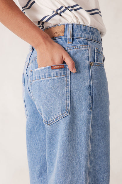 Frankie Loose Straight Jean Mid Blue