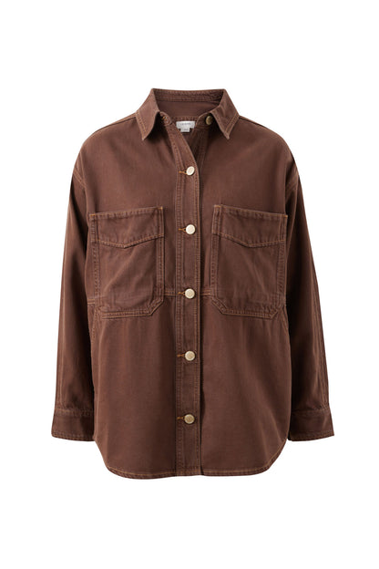 Bobbi Denim Shacket ~ Chocolate