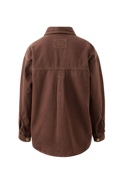 Bobbi Denim Shacket ~ Chocolate