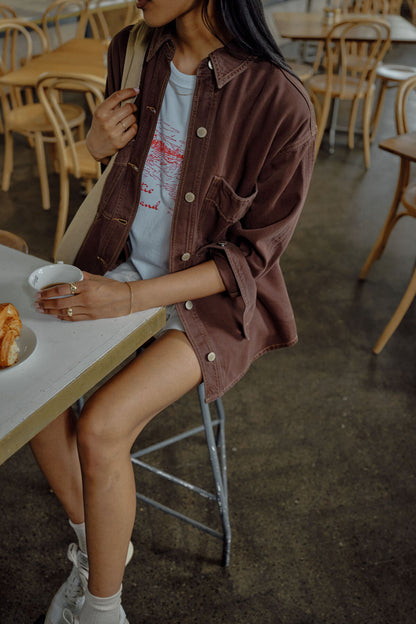Bobbi Denim Shacket ~ Chocolate