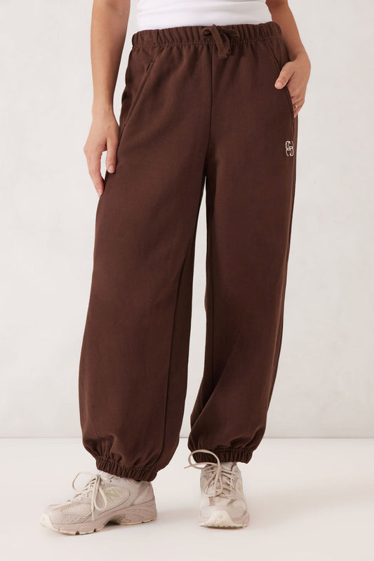 Barrel Leg Trackpant Chocolate
