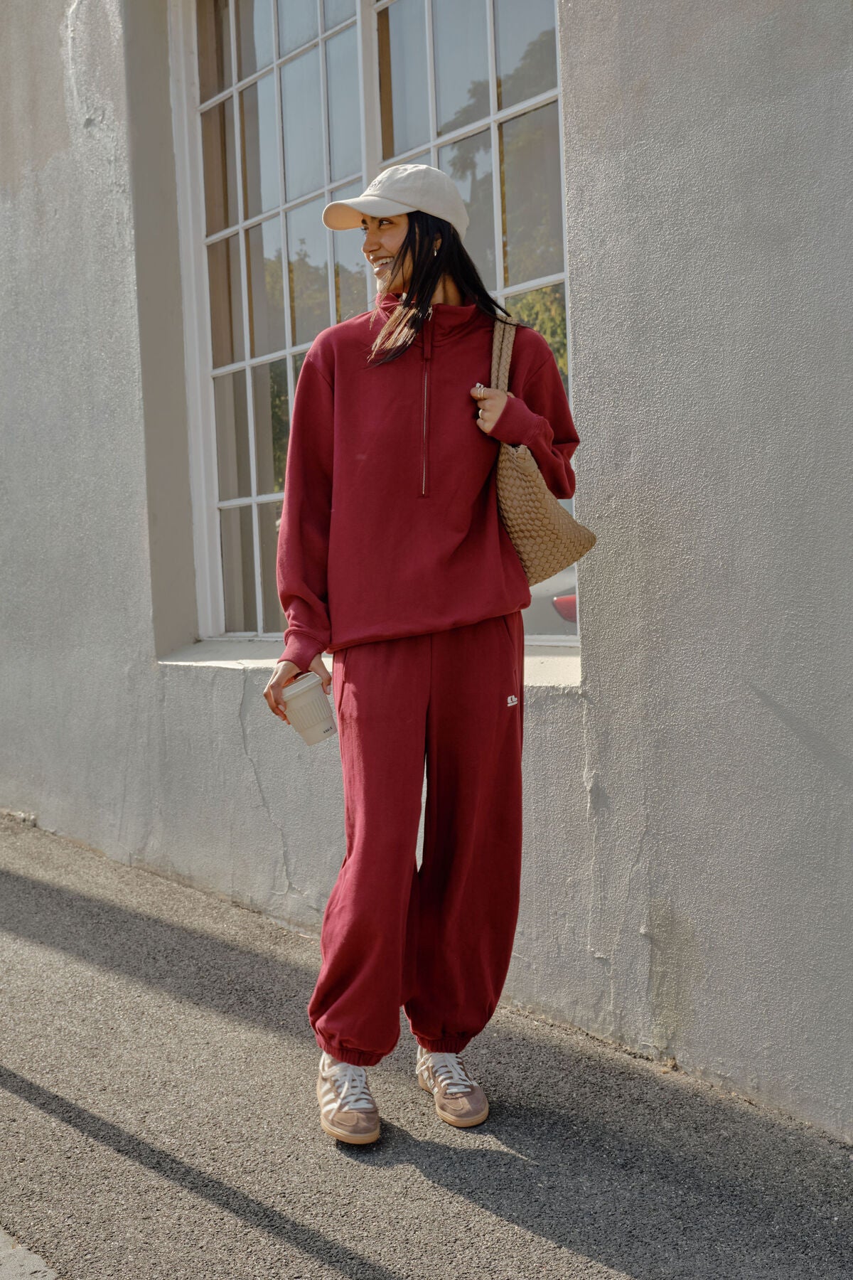 Bowie Barrel Leg Trackpant ~ Burgundy