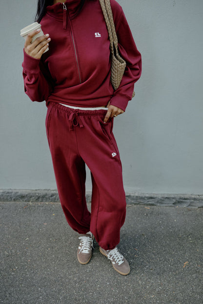 Bowie Barrel Leg Trackpant ~ Burgundy