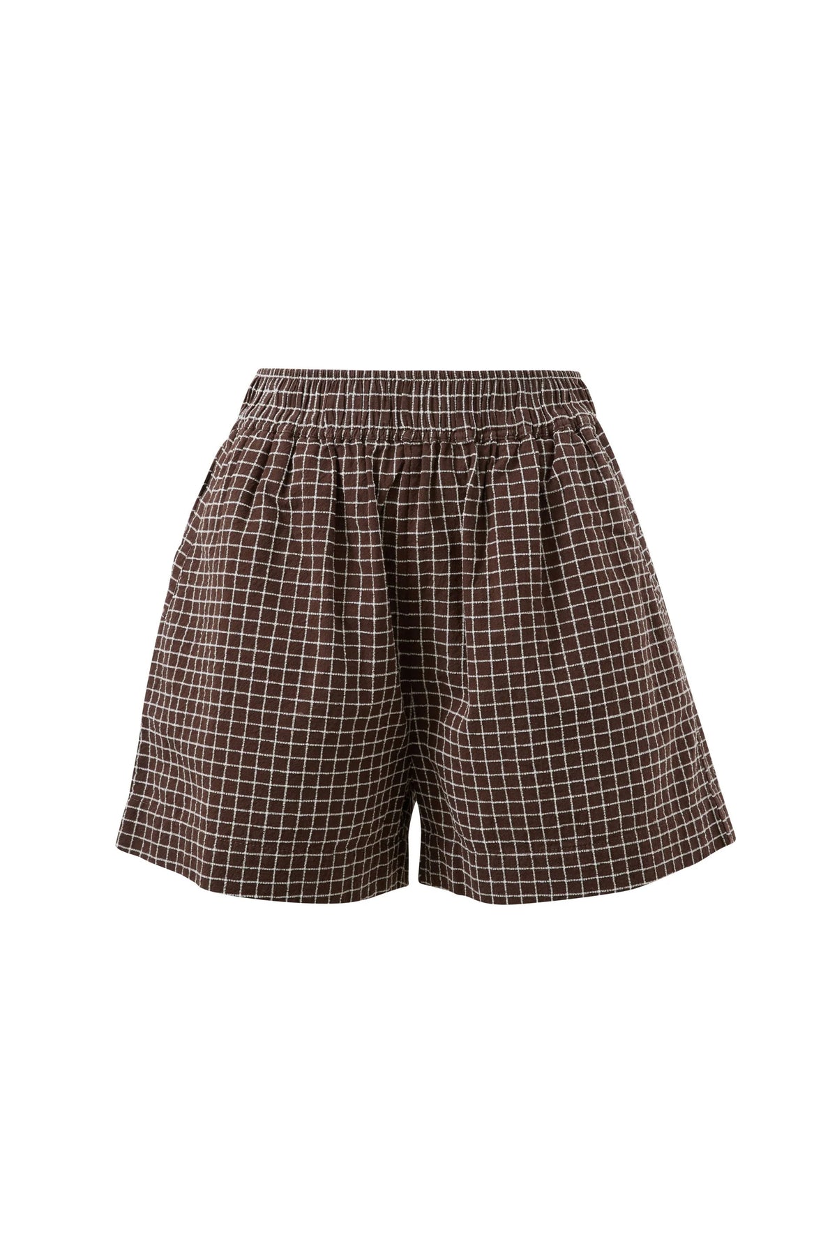 Mila Short Textured Chocolate Check