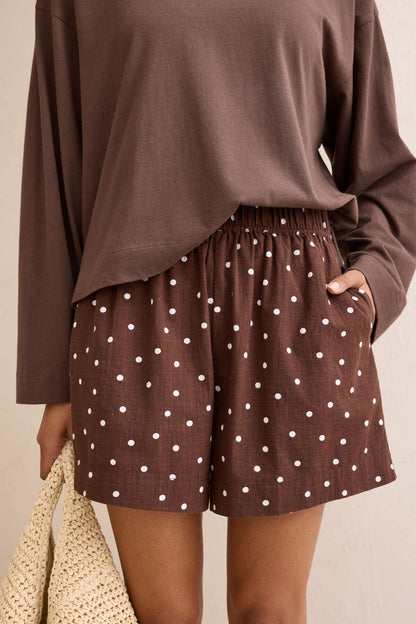 Mila Short Choc Scattered Spot