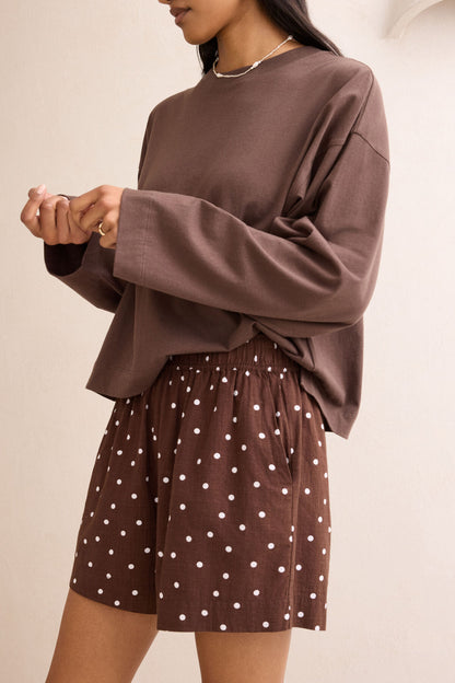 Mila Short Choc Scattered Spot