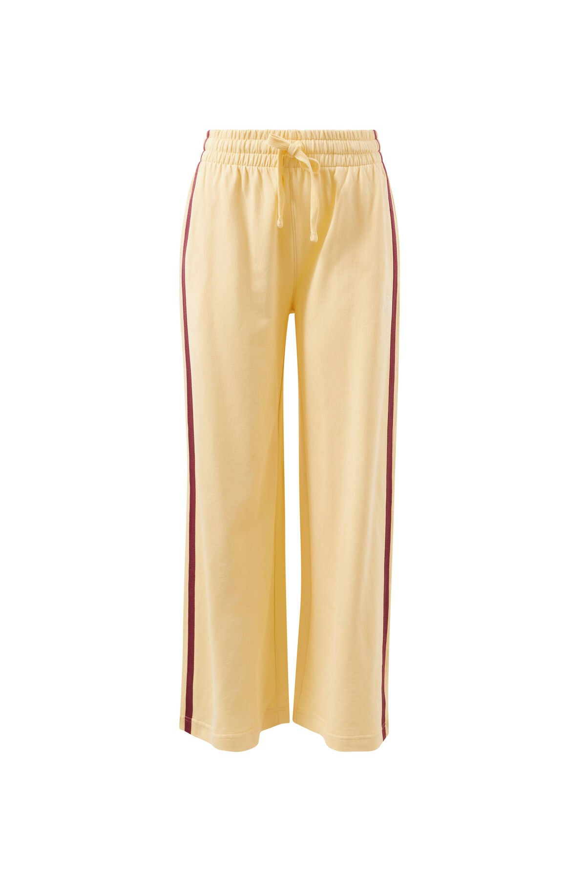 Gigi Wide Leg Terry Trackpant ~ Butter + Burgundy