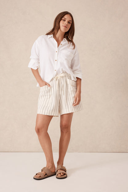 Panelled Pull On Short Stripe