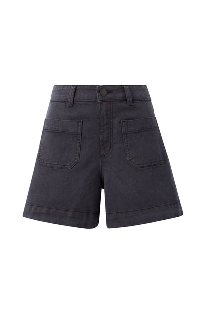 Denim Patch Pocket Short Washed Black