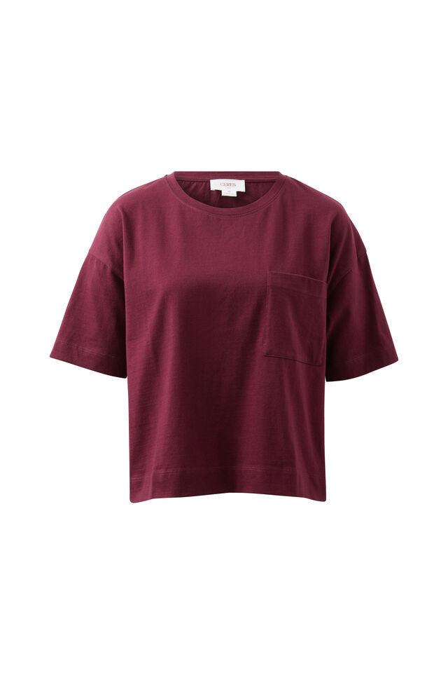 Boxy Pocket Tee Raisin