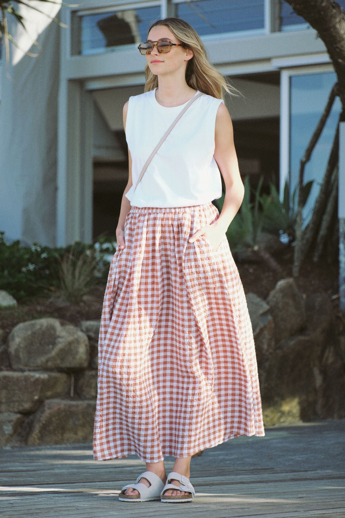 Gingham Maxi Skirt