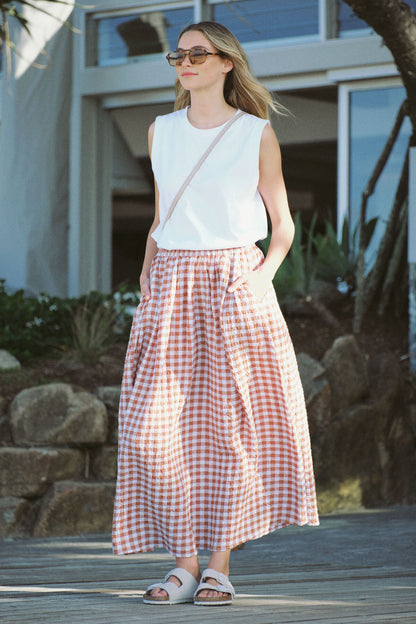 Gingham Maxi Skirt