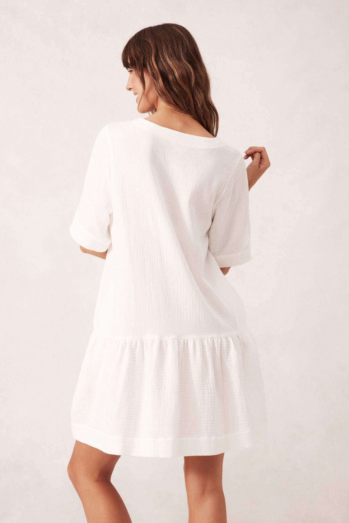 Short Sleeve Tunic Mini Dress