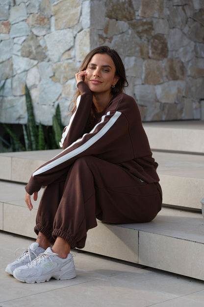 Barrel Leg Trackpant Chocolate