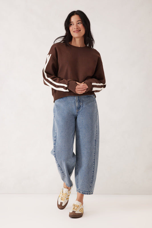 Sporty Slouchy Crew Chocolate