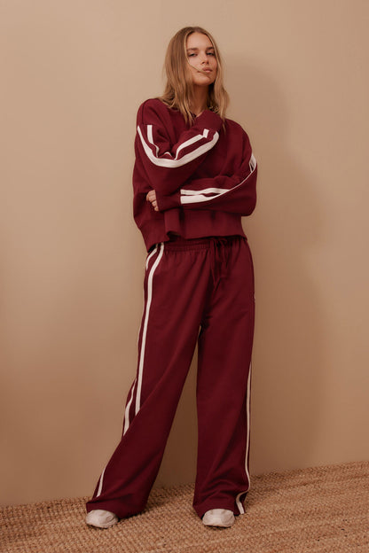 Sporty Slouchy Crew Burgundy