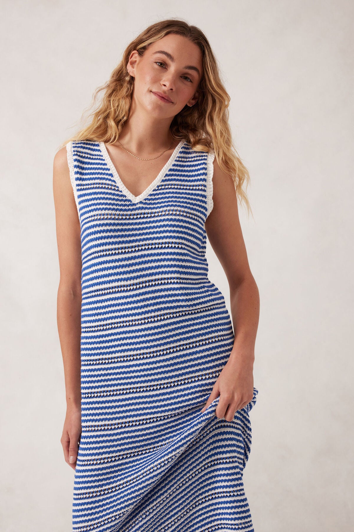 Nova Knit Midi Tank Dress ~ Summer Blue