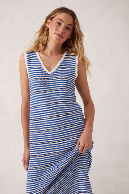 Nova Knit Midi Tank Dress ~ Summer Blue