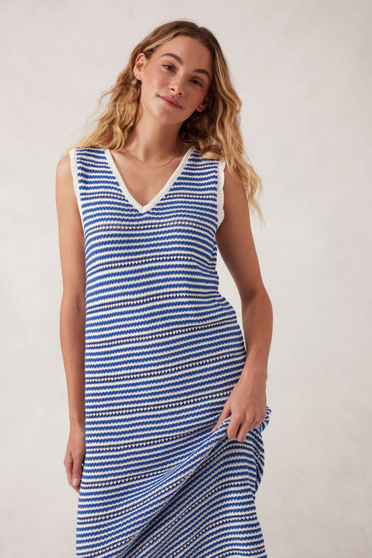 Nova Knit Midi Tank Dress ~ Summer Blue