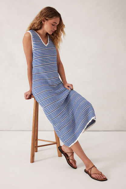 Nova Knit Midi Tank Dress ~ Summer Blue