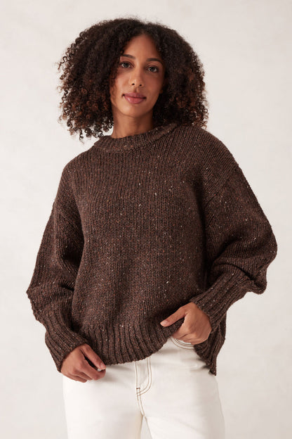Lofty Knit Crew Choc