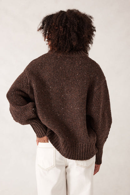 Lofty Knit Crew Choc